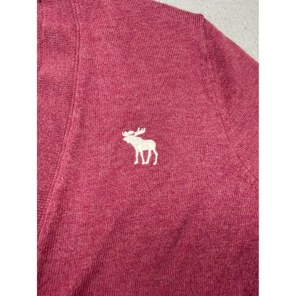 Abercrombie‎ Fitch Pink Cardigan Sweater Womens XXS Embroidered Moose Pockets - Picture 5 of 10